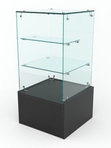 Торговый стеклянный прилавок "ИСТРА" №11 (без дверки), Черный