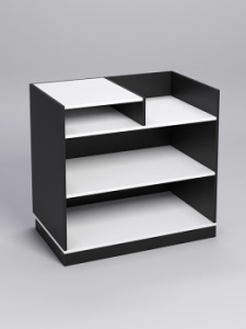 Прилавок под кассу "ТОРГОВЫЙ" №3, Черный, полки белые