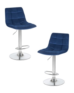 Набор 2 шт Стул барный DOBRIN TAILOR, синий велюр (MJ9-117)