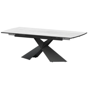 Стол раздвижной Модерн Обеденные столы в пластике Модерн 1400х800+300 (Н-3832) Фрост/Черный муар