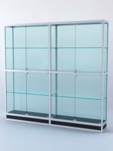 Витрина "ПРЯМОУГОЛЬНАЯ" №4-2м-300-2 (задняя стенка - стекло), Черный