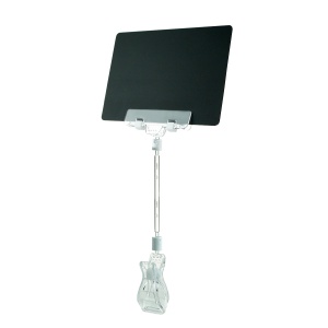 Ценникодержатель на прищепке универсальный с широким зажимом FX-CLAMP, ножка 100 мм