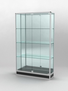 Витрина "ПРОФИЛЬ ПОДИУМ" №2-300-3 (задняя стенка - зеркало), Черный