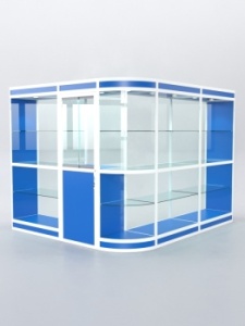 Павильон торговый из профиля угловой №2в, Делфт голубой U525 ST9 + Белый