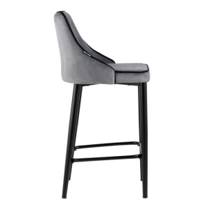 Стул полубарный Коби, велюр серый