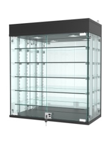 Витрина "АТРИУМ" с регулировочными полками настенная №1А-6Г-РЕГ, Черный