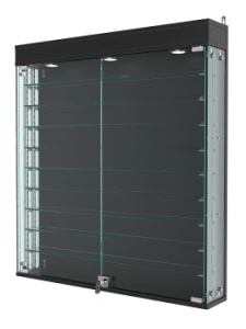 Витрина "АТРИУМ" с регулировочными полками настенная №4А-2-РЕГ, Черный