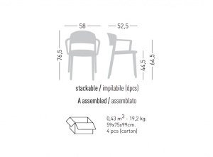 Кресло пластиковое Abuela B серый