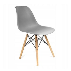 Стулья BRABIX "Eames CF-010", КОМПЛЕКТ 4 шт., пластик серый, опоры дерево/металл, 532632