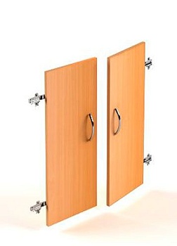  Д-4 Двери к стеллажам (60 см шириной) для 2 полок цвет Белый с черной кромкой