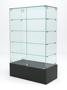 Витрина стеклянная "ИСТРА" островная №325 (с дверками, фасад - стекло), Черный