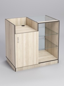 Прилавок под кассу "ТОРГОВЫЙ" №7, Дуб Сонома, кромка Дуб Венге