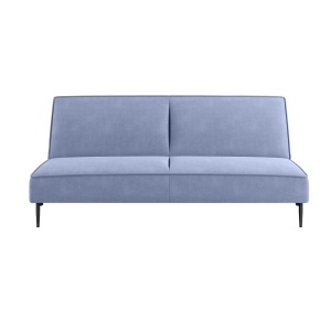 Este диван-кровать трехместный, прямой, без подлокотников, велюр серый Velutto 46