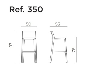 Стул пластиковый барный Trill Stool кирпичный