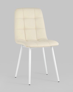Стул Oliver экокожа белый белые ножки