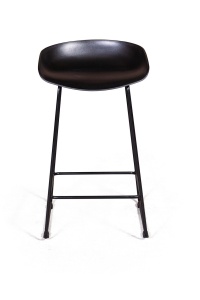 Стул полубарный Лео пластик черный