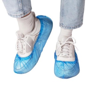 Бахилы, КОМПЛЕКТ 1900 шт. (950 пар), СТАНДАРТ, 39х14 см, 16 мкм, 2 г, синие, ELEGREEN, ПНД-8/1р-С/7600