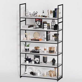 Стеллаж в стиле Лофт A22120-20-ЧБ с полками ЛДСП