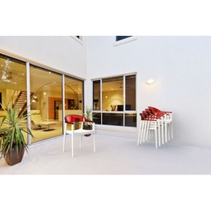 Кресло пластиковое Carmen, белый/ красный