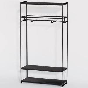 Стеллаж для одежды в стиле Лофт A22120-08-ЧЧ (220х120х45)