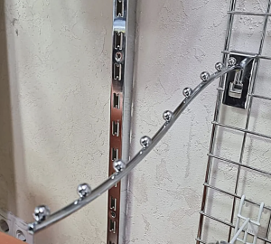 FG105-350/1 Кронштейн изогнутый(тонкий) 350мм с 9-ю шариками, хром