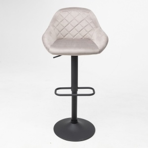 Стул барный Lisbon, серо-бежевый, велюр