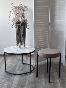 Табурет СТЭК штабилируемый цвет B5 Капучино, велюр / черный каркас