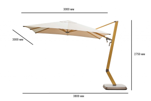 Зонт профессиональный 3х3 м Wing тик, тортора