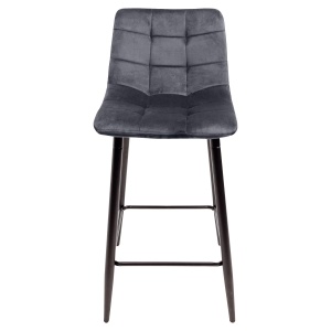 Стул барный Mia, темно-серый, велюр