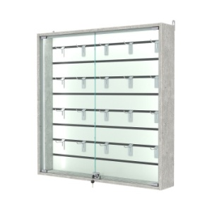 Витрина настенная №4-1В-П с экономпанелью, без полок, Метрополитан Грей