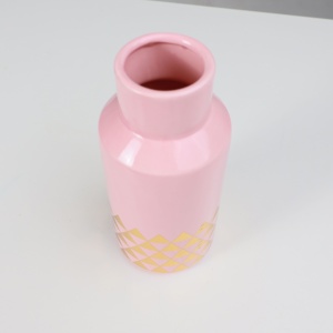 Ваза керамическая WEST, розовый, 12*12*25см
