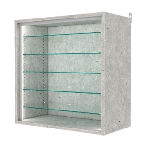 Витрина настенная с регулировочными полками №1-5ГГ-РЕГ-П, Метрополитан Грей