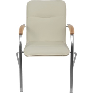 Стул Samba, кремовый, экокожа, подлокотники дерево