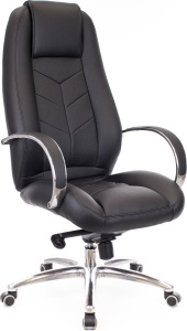 Кресло Everprof Drift Lux (Дрифт Люкс) M Кожа Черный