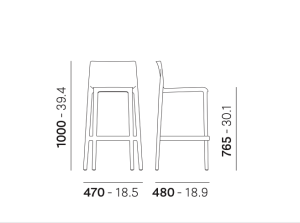 Стул пластиковый барный Volt красный