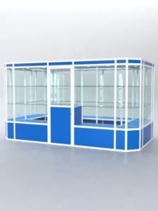 Павильон торговый из профиля островной №3а, Делфт голубой U525 ST9 + Белый