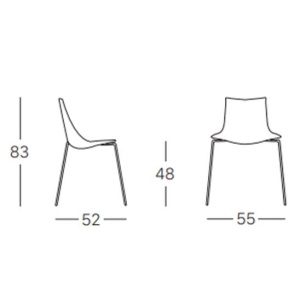 Стул пластиковый Zebra Bicolore, белый, оранжевый