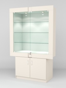 Витрина "ЭЛЕКТРА" №9-1 (задняя стенка - ДСП), Крем Вайс