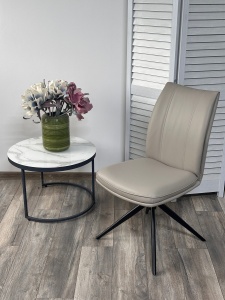 Стул YOHAN 360 град. поворот. HF017-09 Латте, экокожа / Черный, ®DISAUR