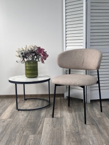 Стул ТРЕНД (TREND) цвет NS04 Крем, букле / черный каркас