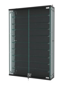 Витрина "АТРИУМ" с регулировочными полками настенная №2-2-РЕГ, Черный