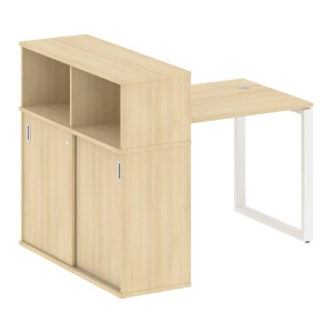 Стол рабочий Metal System Style на металлокаркасе с опорным шкафом-купе БО.РС-СШК-3.1