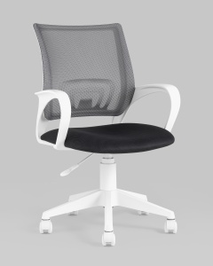 Кресло офисное TopChairs ST-BASIC-W серый крестовина пластик белый