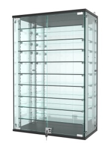 Витрина "АТРИУМ" с регулировочными полками настенная №2-6Г-РЕГ, Черный