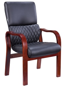 Кресло Everprof President Wood CF Экокожа Черный