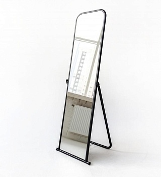 5МM-01(чёрный муар) Зеркало напольное, 500Lх1550Hx500Dмм, зеркальное полотно 1500х370мм