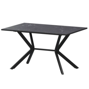 Стол нераздвижной Сириус Обеденные столы в пластике Сириус 1200 R20(Н-3825) Даркстоун/Черный муар