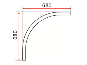 Четверть, R=630мм, 4050.CR (JK21S), Китай