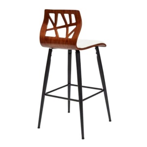 Барный стул Taiga, белый/ орех