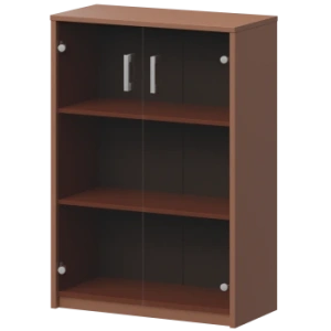 Стеллаж средний с тонированным стеклом Арго А-304/А-стл304тон Терракота